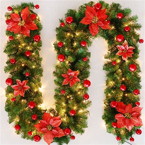 Christmas Garland,Christmas Garland with Lights,outdoor christmas ...