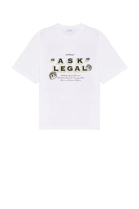 OFF-WHITE Arrow Ask Legal Skate Short Sleeve Tee in White | REVOLVE
