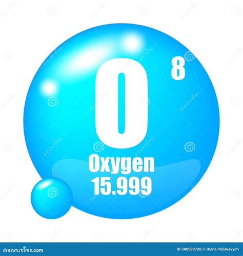 Oxygen As Element 8 Of The Periodic Table 3D Animation On Silver ...