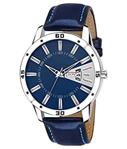 Khushi Enterprises Mens Analogue Leather Watch (Blue) : Amazon.in: Fashion