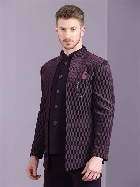 Velvet Bead Work Jodhpuri Suit