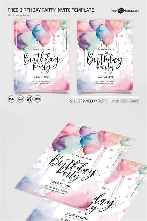Free 20 Girls Birthday Invitation Designs Examples In Word Psd