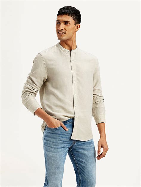 Men's Solid Slim Fit Linen Shirt – Levis India Store