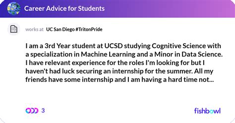 I am a 3rd Year student at UCSD studying Cognitive... | Fishbowl