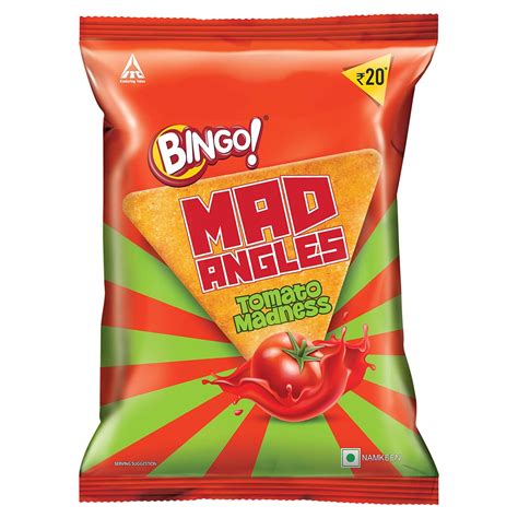 Bingo! Mad Angles Tomato Madness - Tangy & Crispy Corn-Based Triangle ...