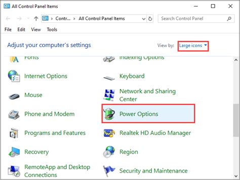 Image result for Windows Power Options Settings