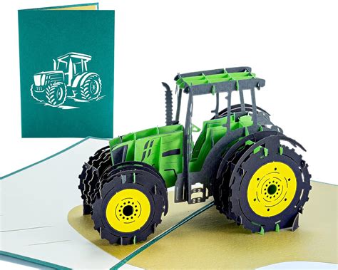 WOWPAPERART Tractor - 3D Pop Up Greeting Card for All Occasions ...