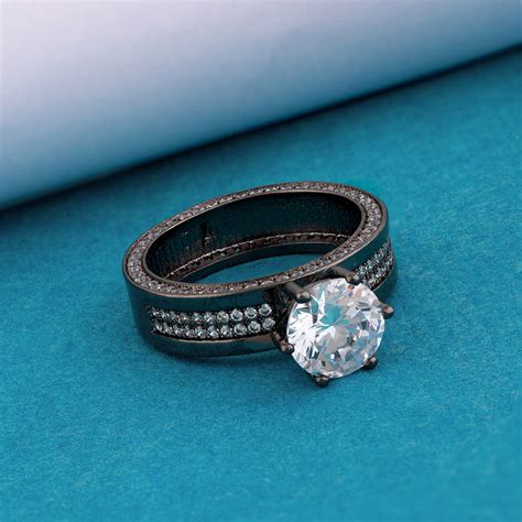 American Diamond Gem Embellished Band Ring – VOYLLA