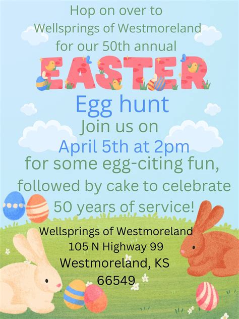 50th Annual Easter Egg Hunt, 105 North Highway 99, Westmoreland, KS ...