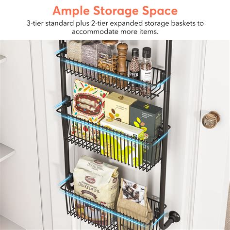 1Easylife Over the Door Organizer 5-Tier, Pantry Door Storage and ...