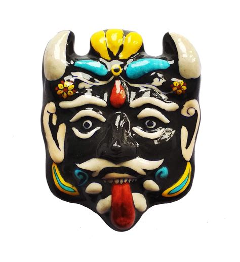 Buy Shiv KRIPA Traditional Folk MASK from India, Blue Pottery Folk MASK ...