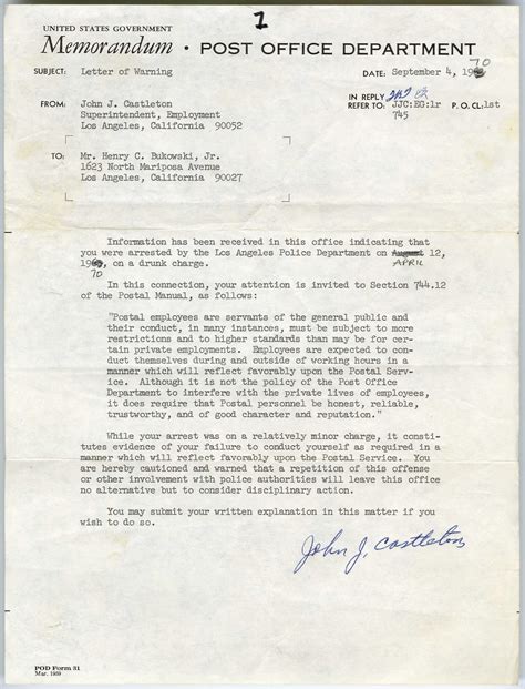 In case there’s doubt that Charles Bukowski’s Post Office is about ...