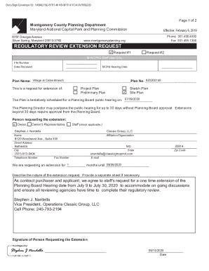 Fillable Online REGULATORY 5(9,(: EXTENSION REQUEST Fax Email Print ...