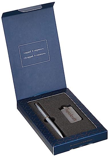 Paperkraft Expressions Gift Set (1 Metal Ball Pen with Gold trims + 1 ...