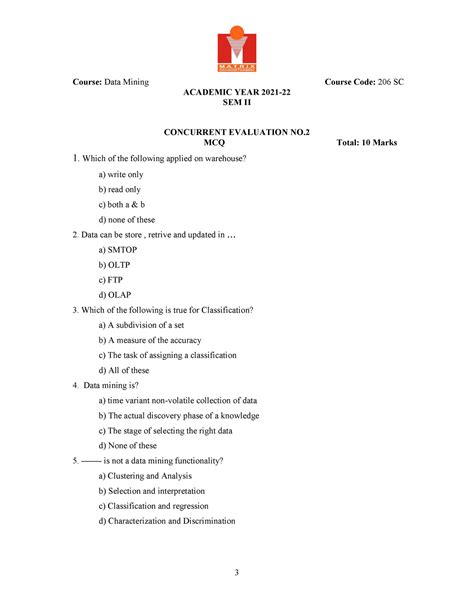 206 BA SC BA 02 Data Mining CCE 2 - Course: Data Mining Course Code ...