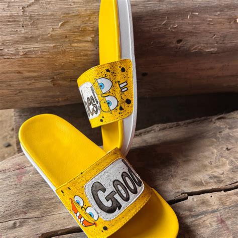 good vibes sponge bob mens slides – zubiyastore