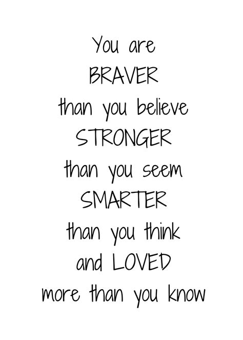 You Are Braver Than You Believe Stronger Than You Seem, Winnie Pooh ...