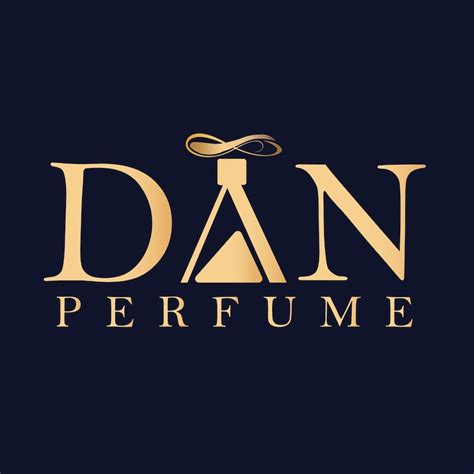 Dan perfume elegant gold logo on dark background | Premium Vector