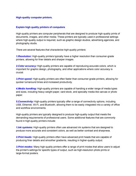 Explain high quality printers of computers - High-quality computer ...