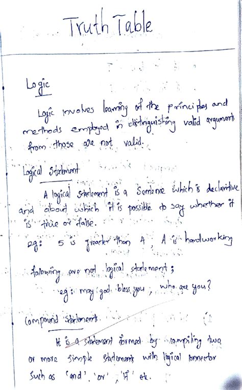 Truth Table~stati - Statistics notes - Truth Table Loic Logic vo ves ...