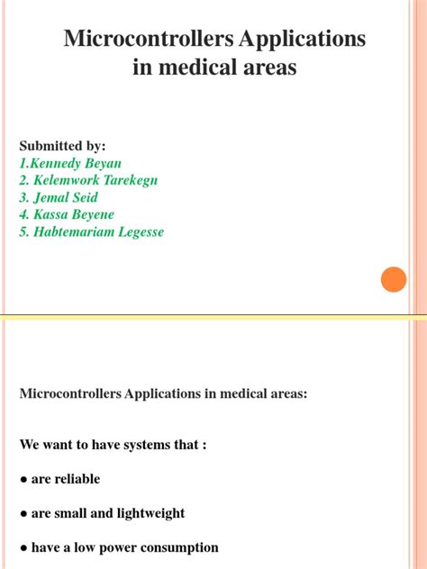 MiCrocontroller Application in Medical Areas | PDF | Artificial Cardiac Pacemaker | Monitoring ...