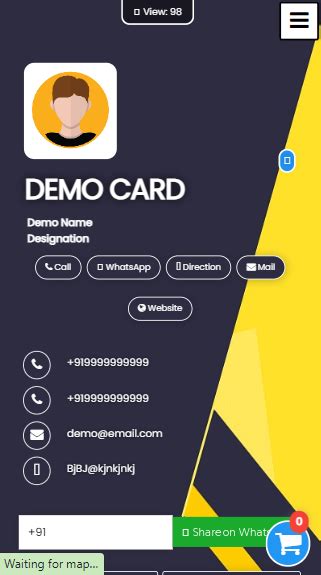 Free Digital Visiting Card | Mini Website | Free Digital Business Card ...