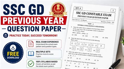 SSC GD Previous Year Question Paper with Solutions, Download PDF In ...