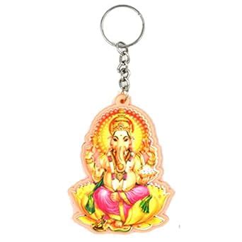 AFH Mangalmurti Vighnaharta Muticolo Pink Ganesh Key Chain : Amazon.in ...