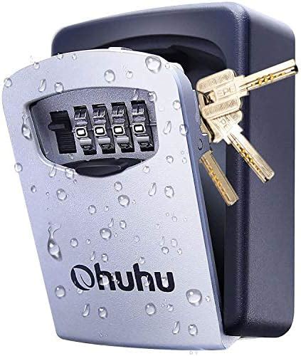 Ohuhu Key Lock Box Storage, Wall Mount 4-Digit Combination Key Safe ...