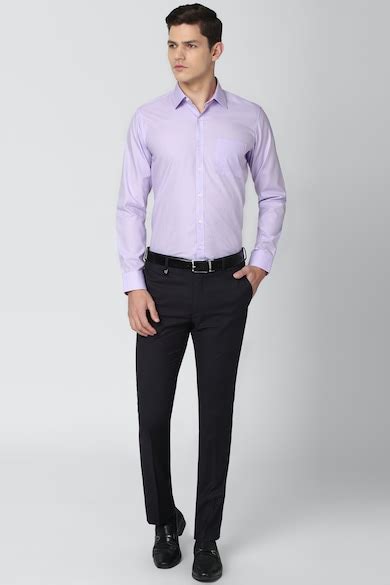 Buy Men Purple Slim Fit Print Full Sleeves Wedding Shirt Online ...