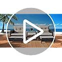 DEVOKO 5 Piece Patio Furniture Set with Ottoman, Outdoor Patio Chairs ...