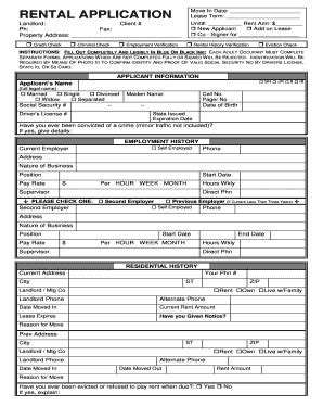 Rental Application Form - Fill Out, Sign & Share Online | pdfFiller