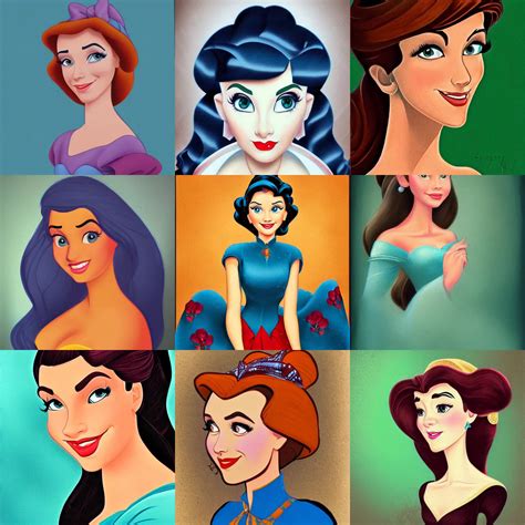 beautiful woman portrait, classic disney art style | Stable Diffusion ...