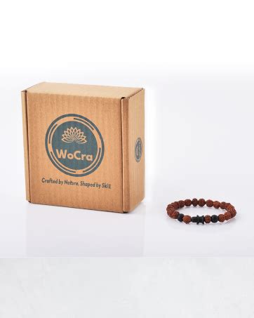 Buy WoCra® Rudraksha Karungali Shivlingam Bracelet |100% Natural ...