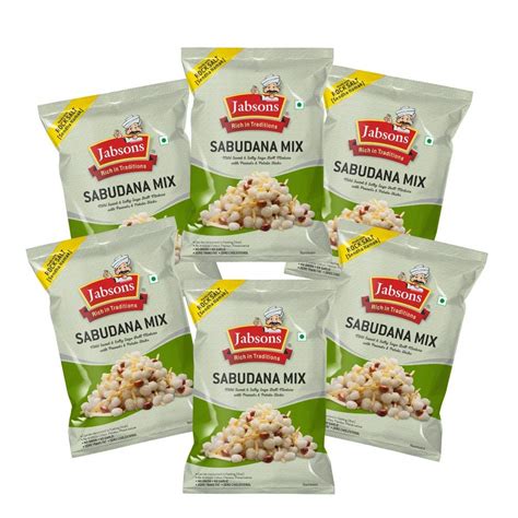 Jabsons Sabudana Mix 180g – Pack of 6 | Crispy Falahari Snack with ...
