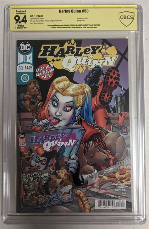 Jimmy Palmiotti & Amanda Conner Signed 2018 "Harley Quinn" Issue #50 DC ...