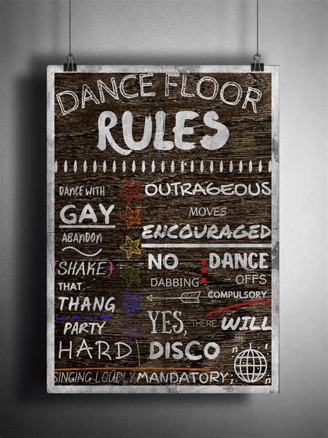 Wedding Dance Floor Rules Poster – Same Same...but different Gifts