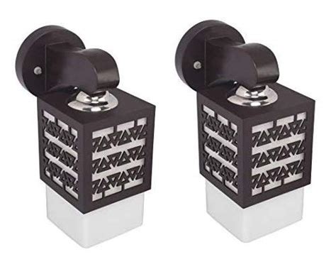 WhiteRay Wooden Square Type LED Wall Light (Set of 2pc)(Bulb Not ...