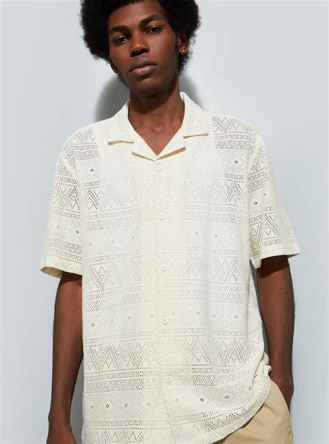 Buy URB_N Men Relaxed Fit Crochet Resort Shirt Online at just Rs. 1049. ...