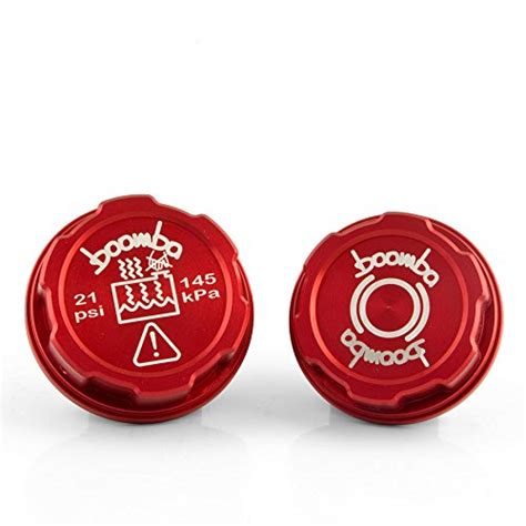 Buy Boomba Racing Brake Fluid/Coolant Tank Cap Covers RED for 2014 ...