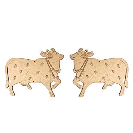 Buy Craft Shop India Pre Engraved Pichwai Cow MDF Cutout Base for DIY ...