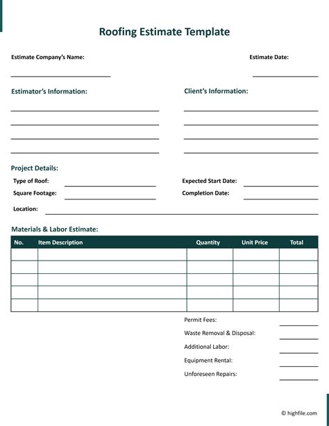 Commercial Roofing Estimate Templates Roofing Proposal Template,