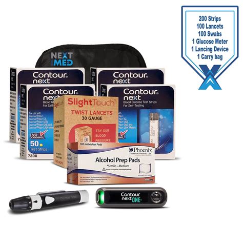 Next-Level-Med Diabetes Testing Kit - Includes 200 Strips, 100 Lancets ...