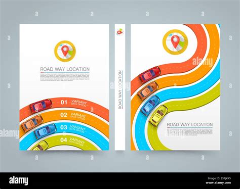 Paved path on the road. banner road book. A4 size paper, Vector ...