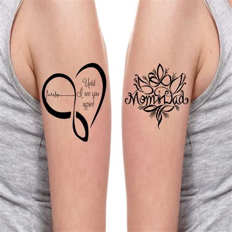 Voorkoms Heart Mom Dad Men and Women Waterproof Temporary Body Tattoo ...