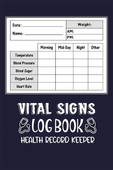 Buy Vital Signs Log Book Record Keeper: Monitoring Record Log for ...