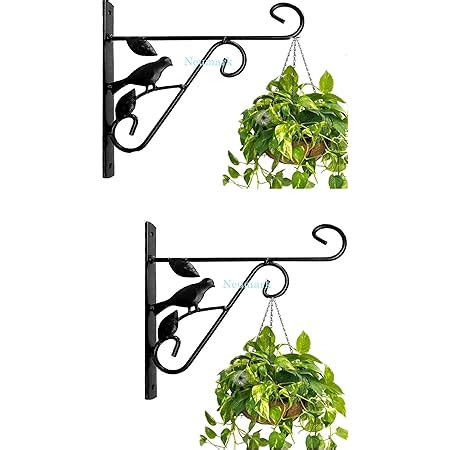 Neumark Wall Brackets Hook for Hanging Plants Wrought Iron Flower Pot ...