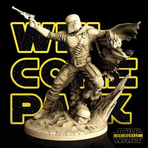 MANDALORIAN Din Djarin Statue Star Wars 3D Resin | Ubuy India