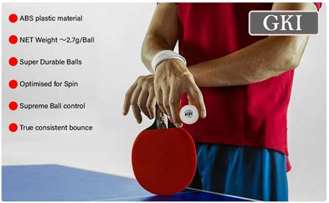 GKI Superb 3 Star ABS Plastic 40+ Table Tennis Ball, Pack of 48 (White ...