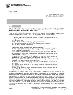 Fillable Online National Risk Register - a Official Information Act ...